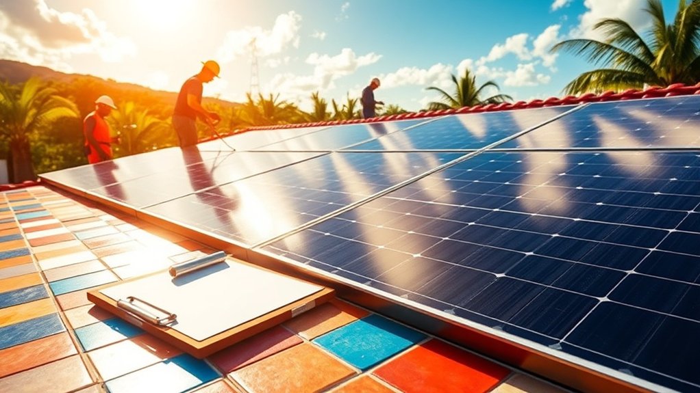 processus d'installation de panneaux solaires